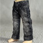 画像1: なんちゃってデニムパンツ  【ユーズド風/蜘蛛の巣】 (1)