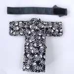 画像2: 【値下品】手縫いの浴衣【スカル/ブラック】 (2)
