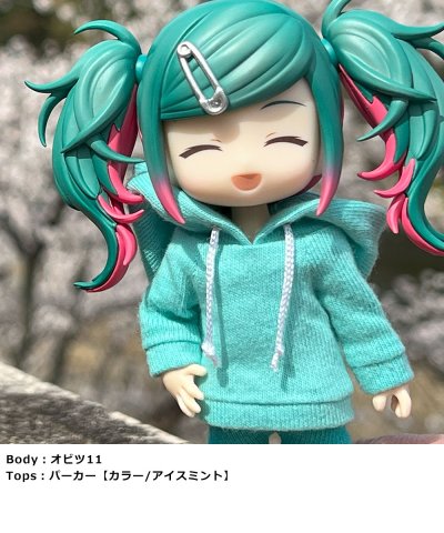 画像2: 選べる24色 オビツろいど・ねんどーるサイズ 無地プルパーカー