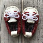 画像2: Obi11マグネット内蔵紐靴【ホワイト＆レッド】※ハトメあり（オビツ11サイズ） (2)
