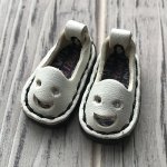 画像1: Obi11マグネット内蔵スリッポン【おばけホワイト】（オビツ11サイズ） (1)