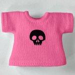 画像1: 単色プリント カスタムＴシャツ【ちびドクロ黒】 (1)