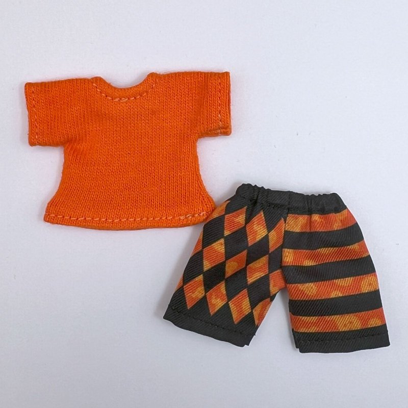 画像2: 【アウトレット】ハロウィンTシャツと短パンのセット/オレンジ (2)