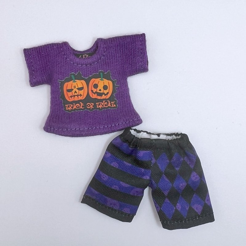 画像2: 【アウトレット】ハロウィンTシャツと短パンのセット/パープル (2)